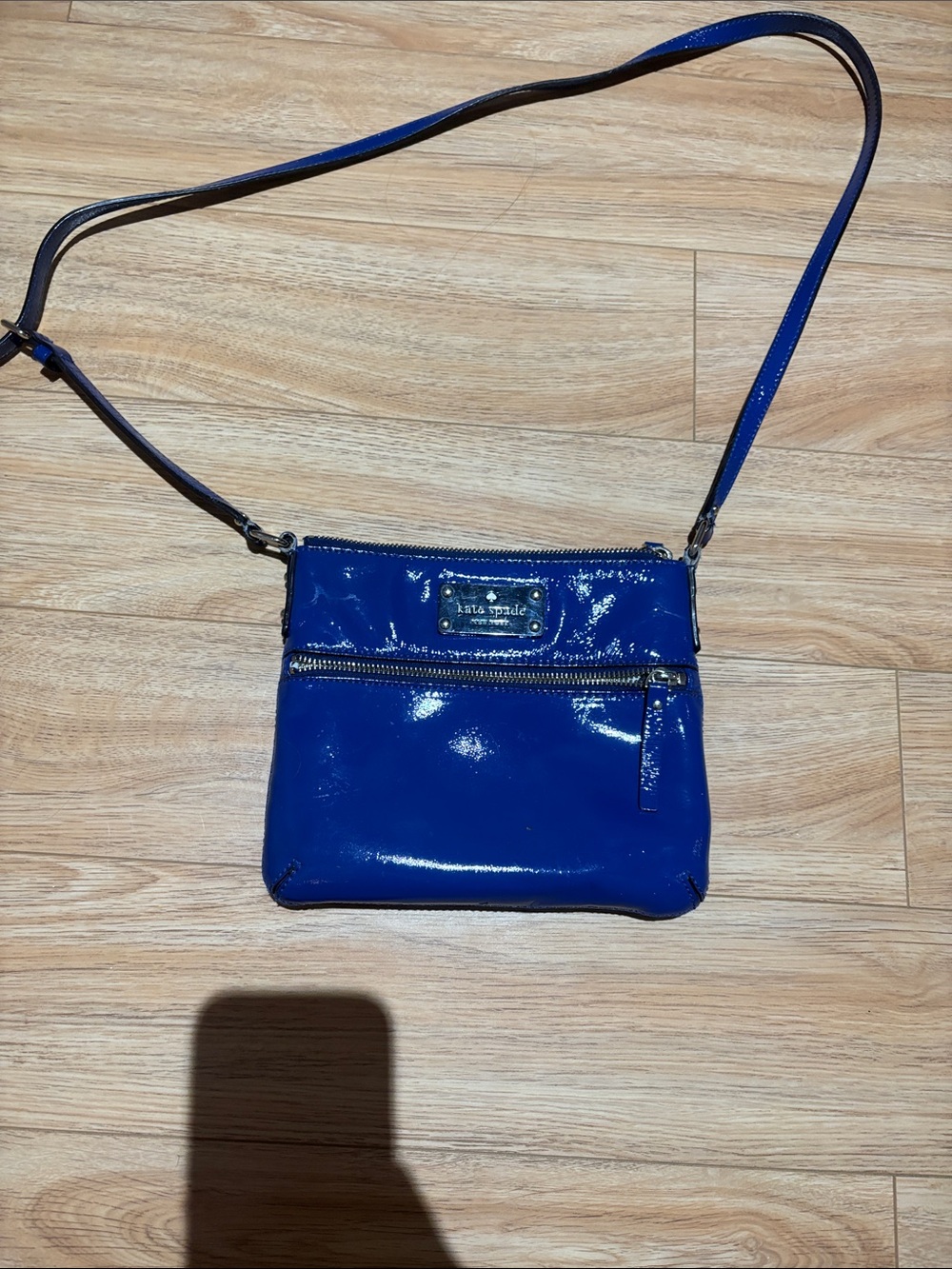 kate spade Patent Leather Crossbody in Blue